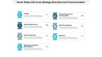 Seven Steps With Icons Strategy Execution And Communication Ppt Powerpoint Presentation Model Slides