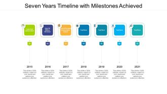 Seven Years Timeline With Milestones Achieved Ppt PowerPoint Presentation Gallery Files PDF