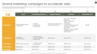 Several Marketing Campaigns To Accelerate Sales Graphics PDF
