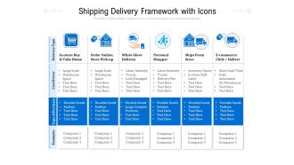 Shipping Delivery Framework With Icons Ppt PowerPoint Presentation Gallery Styles PDF