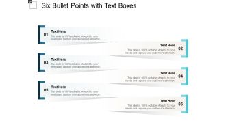 Six Bullet Points With Text Boxes Ppt PowerPoint Presentation Outline Layouts