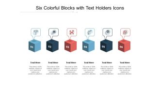 Six Colorful Blocks With Text Holders Icons Ppt PowerPoint Presentation Ideas Summary