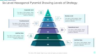 Six Level Hexagonal Pyramid Showing Levels Of Strategy Brochure PDF