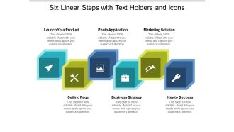 Six Linear Steps With Text Holders And Icons Ppt PowerPoint Presentation Show Mockup