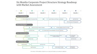 Six Months Corporate Project Structure Strategy Roadmap With Market Assessment Download
