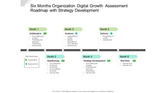 Six Months Organization Digital Growth Assessment Roadmap With Strategy Development Diagrams