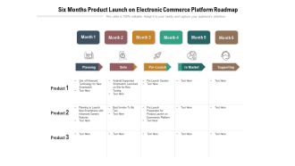 Six Months Product Launch On Electronic Commerce Platform Roadmap Portrait