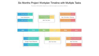 Six Months Project Workplan Timeline With Multiple Tasks Download