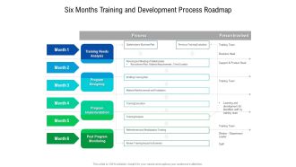 Six Months Training And Development Process Roadmap Summary