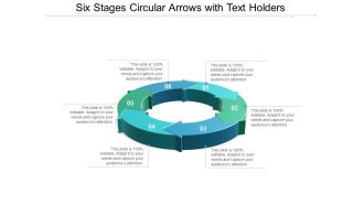 Six Stages Circular Arrows With Text Holders Ppt Powerpoint Presentation Professional Portrait