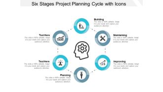 Six Stages Project Planning Cycle With Icons Ppt Powerpoint Presentation Infographics Objects
