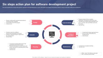 Six Steps Action Plan For Software Development Project Ppt Icon Rules PDF