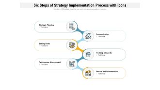 Six Steps Of Strategy Implementation Process With Icons Ppt PowerPoint Presentation Icon Maker