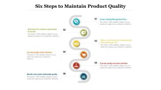 Six Steps To Maintain Product Quality Ppt PowerPoint Presentation Professional Good PDF