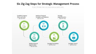 Six Zig Zag Steps For Strategic Management Process Ppt PowerPoint Presentation Ideas Grid PDF