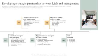 Skill Enhancement Plan Developing Strategic Partnership Between L And D And Management Sample PDF