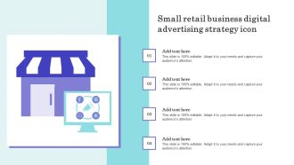 Small Retail Business Digital Advertising Strategy Icon Elements PDF