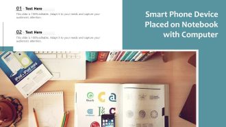 Smart Phone Device Placed On Notebook With Computer Ppt PowerPoint Presentation Gallery Clipart Images PDF