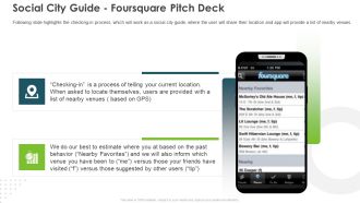 Social City Guide Foursquare Pitch Deck Ppt Inspiration Graphics Design PDF