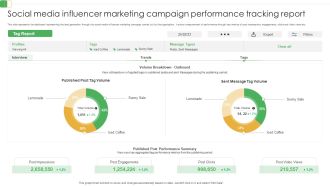 Social Media Influencer Marketing Campaign Performance Tracking Report Ppt PowerPoint Presentation File Backgrounds PDF