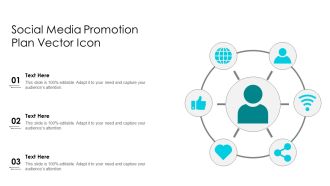 Social Media Promotion Plan Vector Icon Ppt Ideas Mockup PDF