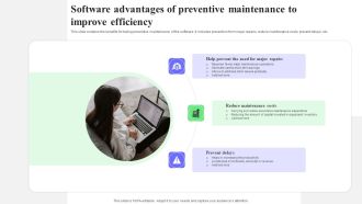 Software Advantages Of Preventive Maintenance To Improve Efficiency Brochure PDF