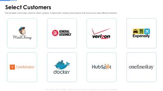 Software As A Service Funding Elevator Select Customers Ppt Styles Styles PDF