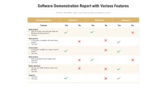 Software Demonstration Report With Various Features Ppt Layouts Tips PDF