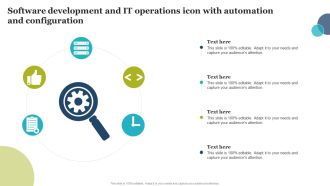 Software Development And IT Operations Icon With Automation And Configuration Download PDF