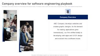 Software Development Playbook Company Overview For Software Engineering Playbook Icons PDF
