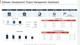 Software Development Project Management Dashboard Information PDF
