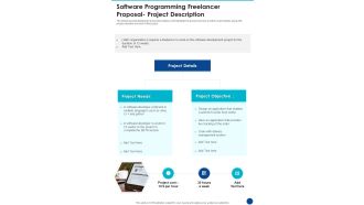 Software Programming Freelancer Proposal Project Description One Pager Sample Example Document