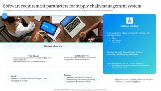 Software Requirement Parameters For Supply Chain Management System Designs PDF