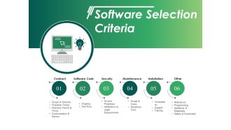 Software Selection Criteria Ppt PowerPoint Presentation Icon Rules