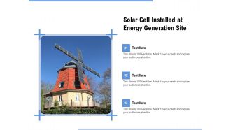 Solar Cell Installed At Energy Generation Site Ppt PowerPoint Presentation Gallery Topics PDF