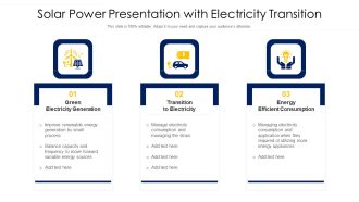 Solar Power Presentation With Electricity Transition Ppt PowerPoint Presentation Gallery Mockup PDF