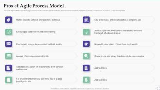 Solution Development Process Pros Of Agile Process Model Background PDF
