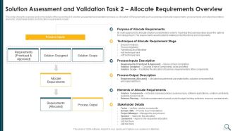 Solution Evaluation Criteria Assessment And Threat Impact Matrix Solution Assessment And Validation Task 2 Allocate Designs PDF