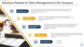Solutions Related To Talent Management To The Company Ppt Professional Influencers PDF