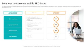 Solutions To Overcome Mobile Seo Issues Search Engine Optimization Services To Minimize Brochure PDF