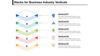 Stacks For Business Industry Verticals Ppt PowerPoint Presentation Layouts Slideshow PDF