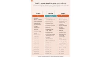 Staff Apprenticeship Program Package Proposal For Staff Apprenticeship Program One Pager Sample Example Document