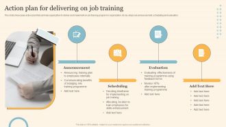 Staff On Job Coaching Program For Skills Enhancement Action Plan For Delivering On Job Training Professional PDF