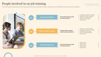 Staff On Job Coaching Program For Skills Enhancement People Involved In On Job Training Slides PDF