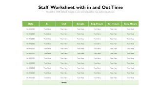 Staff Worksheet With In And Out Time Ppt PowerPoint Presentation Pictures Graphics PDF