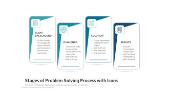 Stages Of Problem Solving Process With Icons Ppt PowerPoint Presentation Gallery Skills PDF