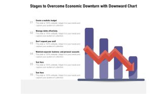 Stages To Overcome Economic Downturn With Downward Chart Ppt PowerPoint Presentation Portfolio Designs Download PDF
