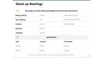 Stand Up Meetings Ppt PowerPoint Presentation Gallery Tips
