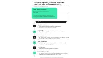 Statement Of Work And Contract For Cargo Inspection Software Package Services One Pager Sample Example Document