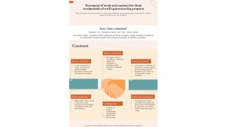 Statement Of Work And Contract For Client Testimonials Of Staff Apprenticeship Program One Pager Sample Example Document